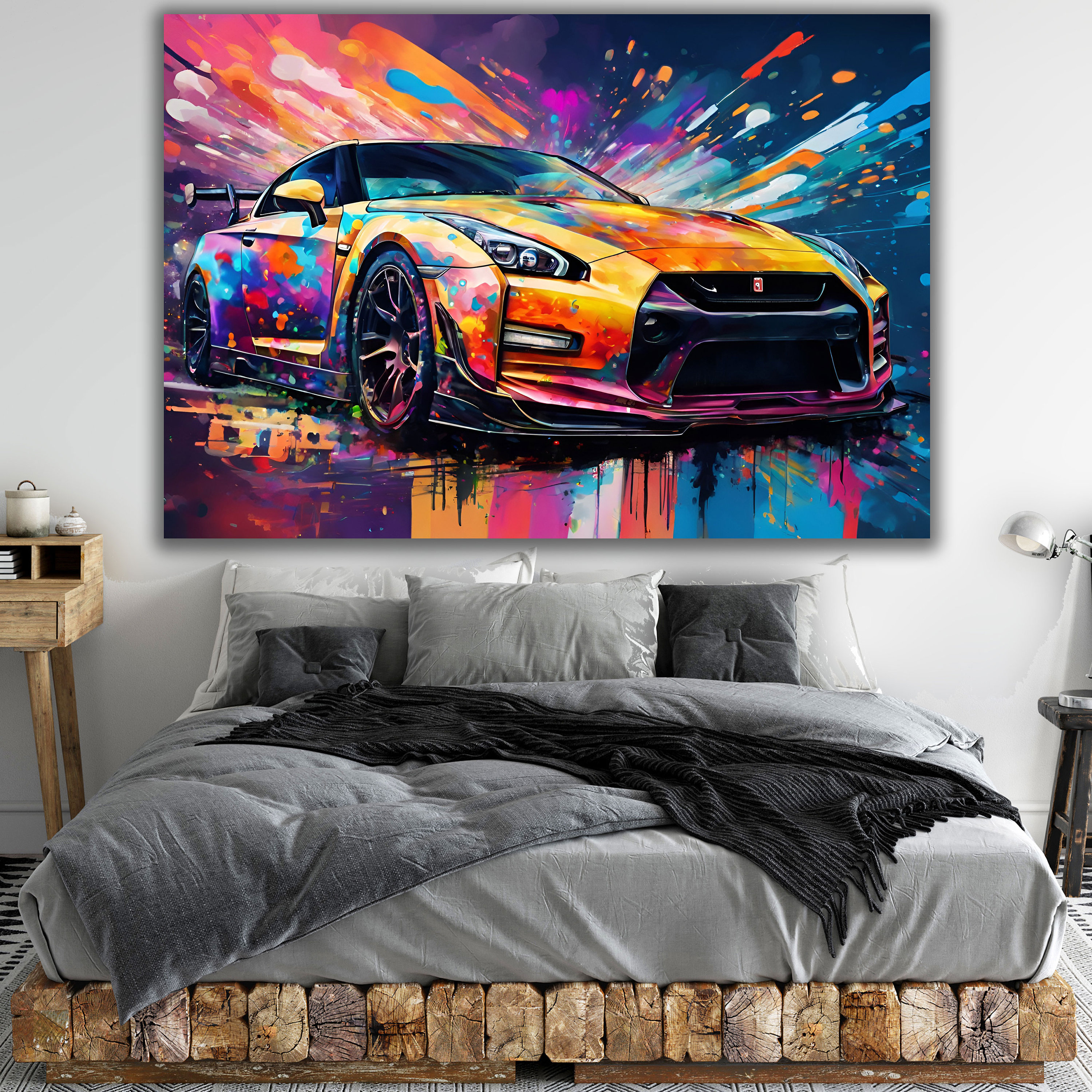 Nissan GTR R35 Canvas Art: Teen Room Decor, Fast & Furious Style