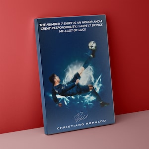 Cristiano Ronaldo Football Canvas Wall Art Prints. Football canvas prints  of Number 7 Soccer Legend Ronaldo
