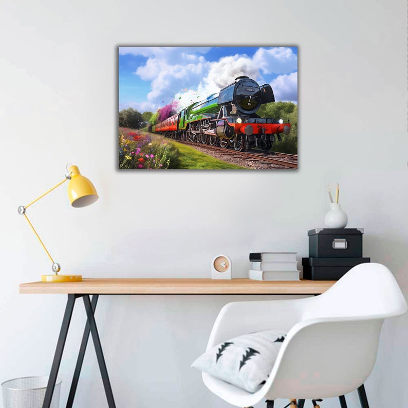 Flying Scotsman Canvas Art Print for teenager bedroom and train lovers