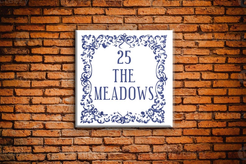 Mediterranean House Number Tile, Personalised Spanish Signs, Customised Portuguese Villa Signs, Unique Italian Number signs for Home.