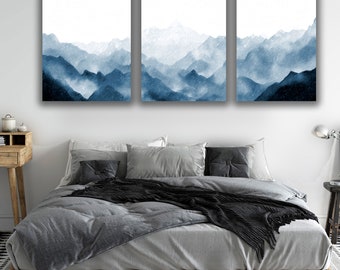 Highlands 3 Panel Split Canvas Wall Art  - Three Piece Triptych Framed Canvas Home Decor