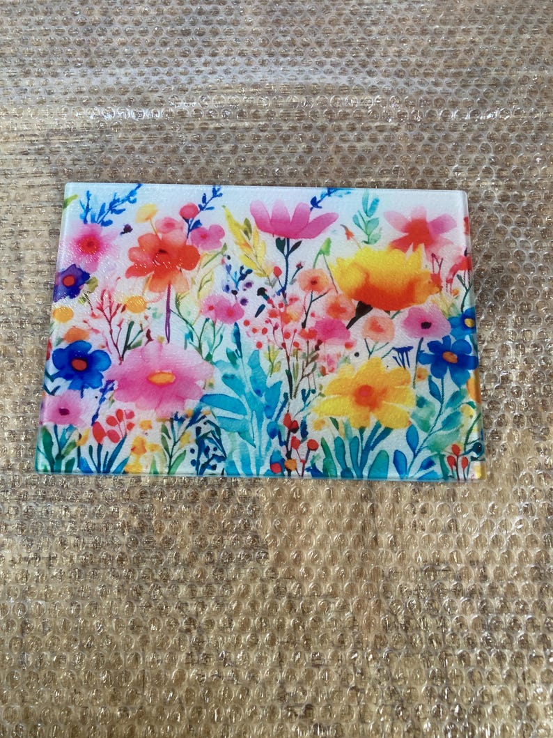 Wildflower Glass Chopping Board