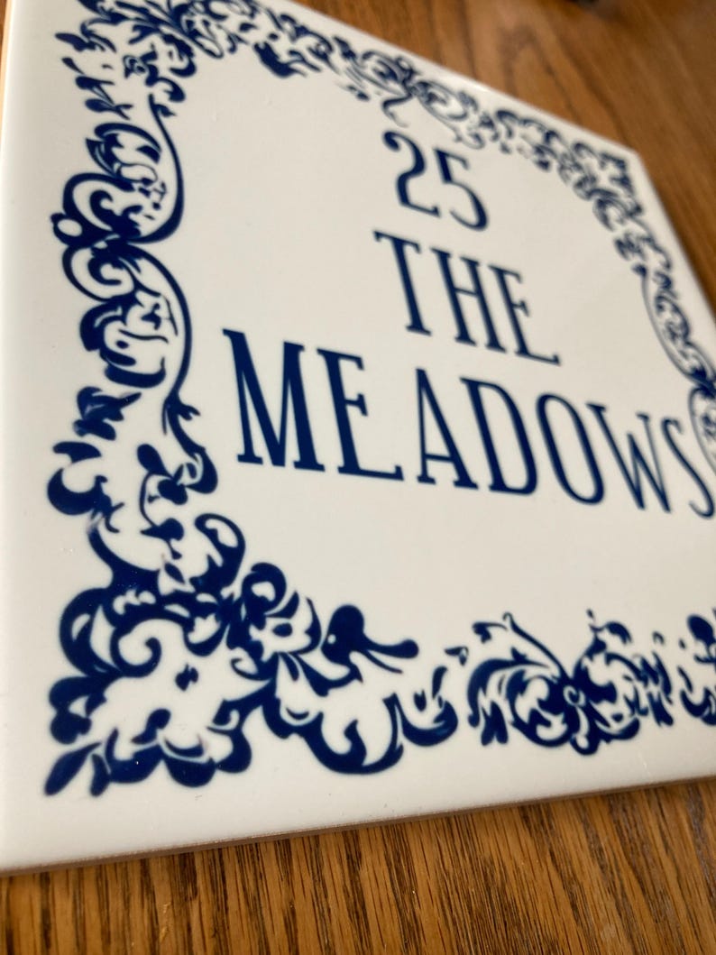 close up of  personalised tile