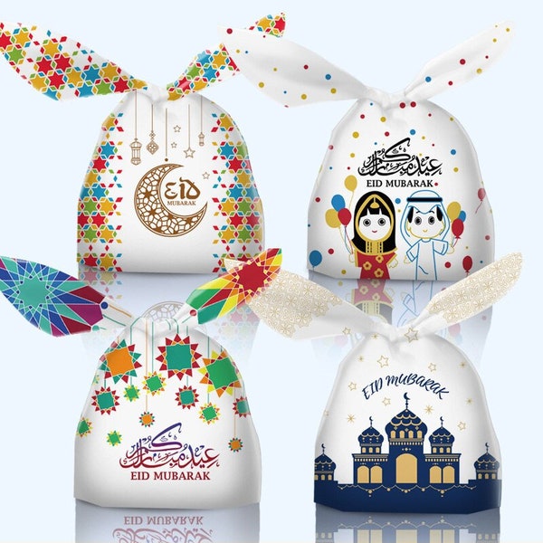 10 pièces 30 pièces Eid Mubarak lapin oreille sacs bonbons cadeau sacs musulman islamique Festival fête cuisson paquet Ramadan Kareem faveurs fournitures