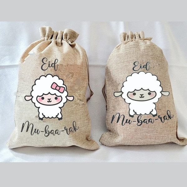 5pcs Sheep Eid Mubarak Gift Bags Money Gift Candy Pouches Happy Eid Al Adha Muslim Islamic Ramadan Kareem Iftar Party Decoration