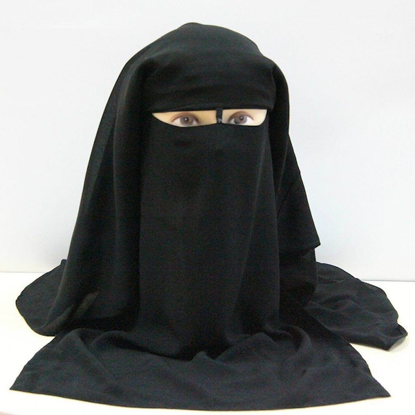 Trois couches Niqab Musulman Masque Hijab Foulard Islamique Couvre-chef Femmes Islamiques Hijab Voile