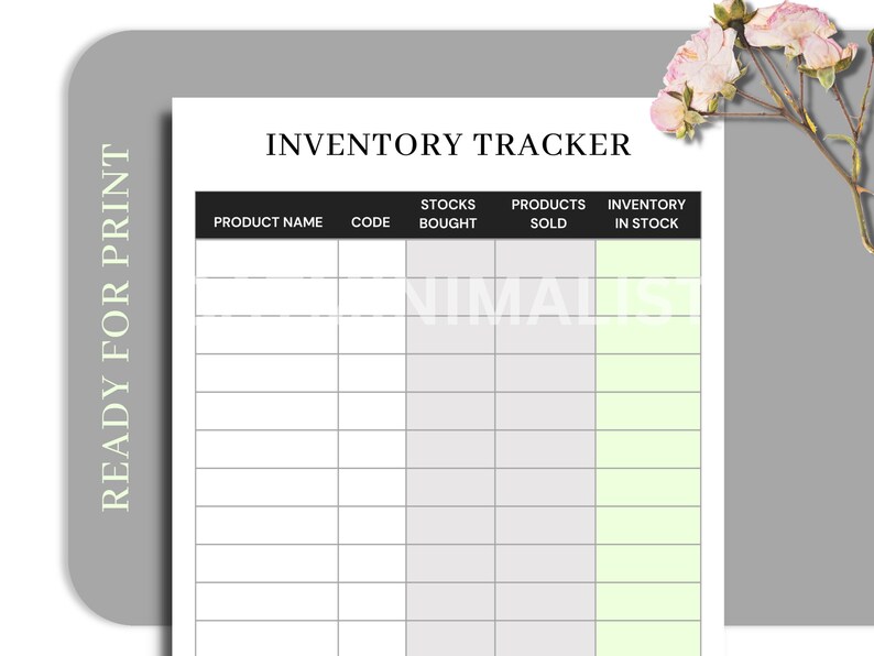 Inventory Management Form I Inventory Tracker PDF I Product Etsy