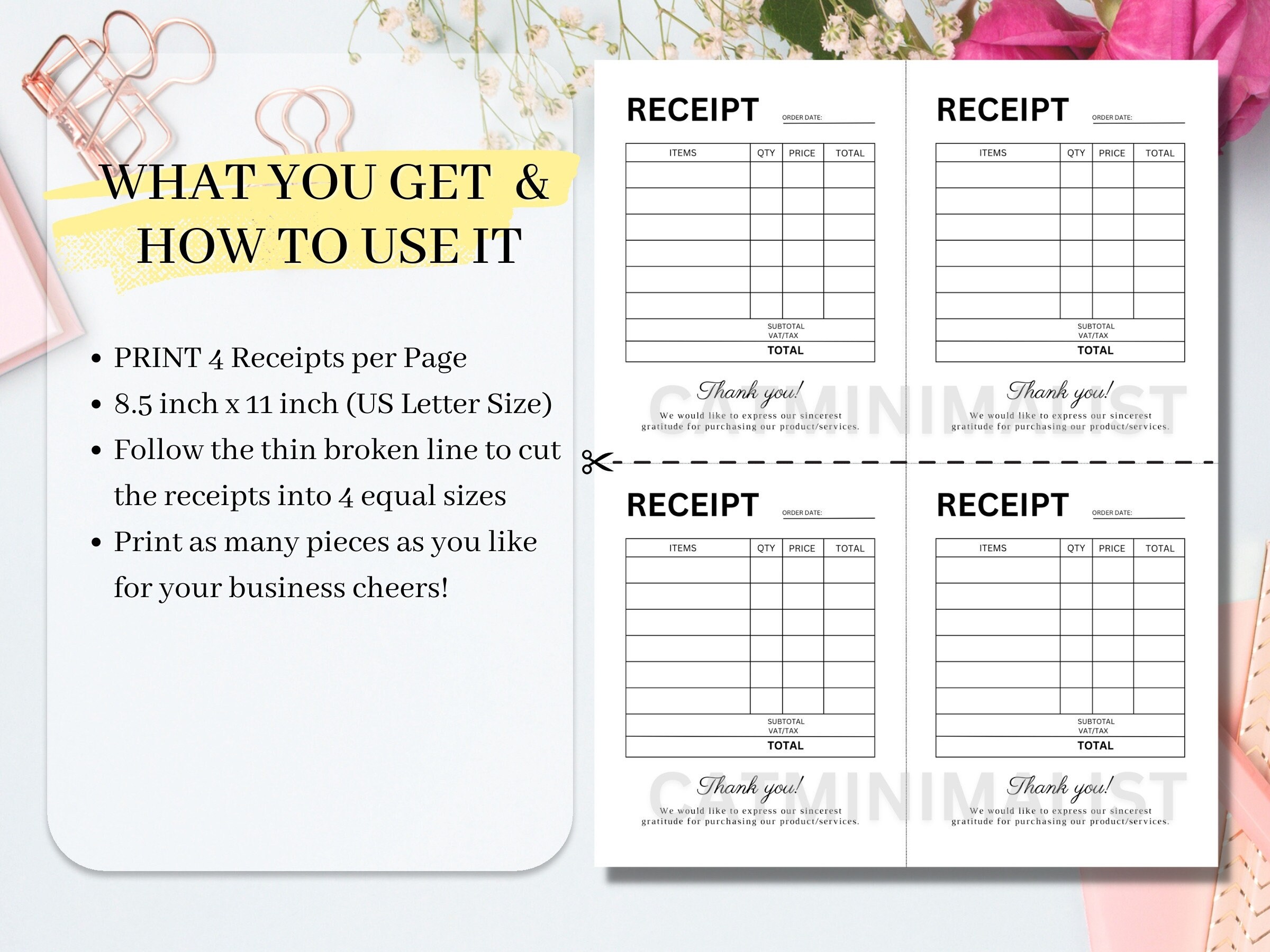 Small Rack Receipt Business Receipts Digital Download | Receipts for Small Businesses ...