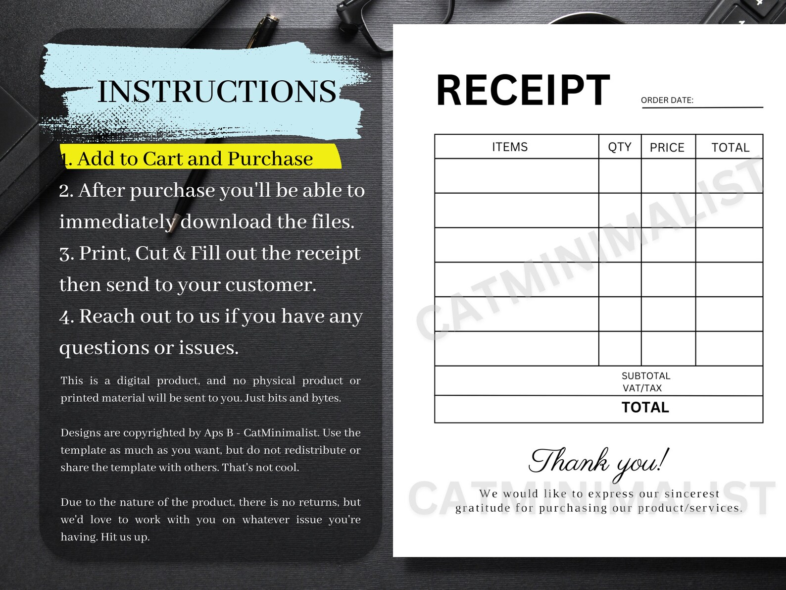 Small Rack Receipt Business Receipts Digital Download | Receipts for Small Businesses ...