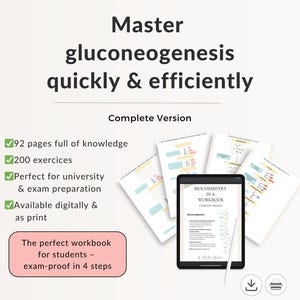 Gluconeogenesis - Biochemistry Worbook | Master the biochemical pathway with proven 4-Steps-system (Complete Edition) | Ebook | ENGLISH