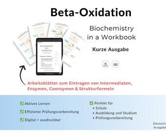 Impara la beta-ossidazione – Quaderno di esercizi di biochimica | Esercizi per la revisione rapida e la preparazione agli esami | E-book | Tedesco | Edizione breve