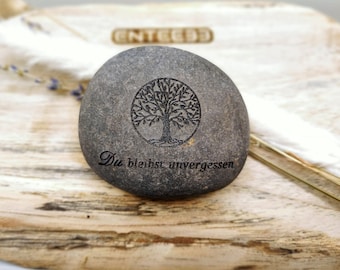 Piedra conmemorativa "Nunca serás olvidado" tamaño 60-90 mm #NUEVO - Se puede reproducir tu propia escritura - NUEVO#