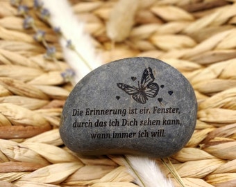 Piedra conmemorativa "La memoria es una ventana a través de la cual puedo ver cuando quiero" Tamaño 60-90 mm #NUEVO - Se puede reproducir la escritura propia