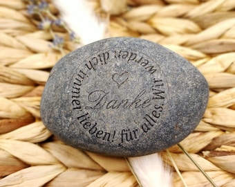 Piedra conmemorativa "Gracias por todo. Siempre te amaremos." Gramo. 60-90 mm #NUEVO - Se puede reproducir la propia escritura - NUEVO#