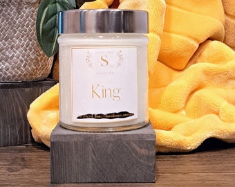 King Scented Candle | Cedar Scent | Gift For Him | Handmade Soy Candle