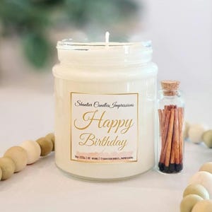 Happy Birthday Scented Soy Candle | Birthday Gift For Her