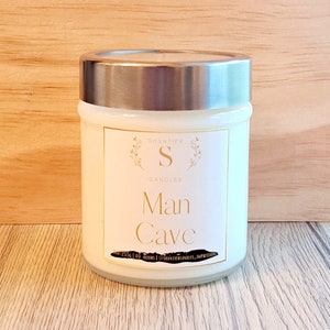 Mancave Scented Candle | Sweet Tobacco Scent | Gift For Him | Handmade Soy Candle
