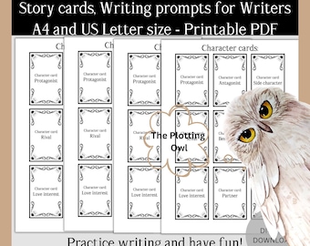 Printable Writers Authors Story Cards Storytelling Writing Prompts Worldbuilding Creative Writing Ideas Card Game PDF Book Novel Planner