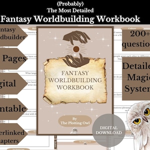 Digital Or Printable Fantasy Worldbuilding Workbook Magic System Guide Novel Planner Book Planning Writers Authors Template Creative Writing