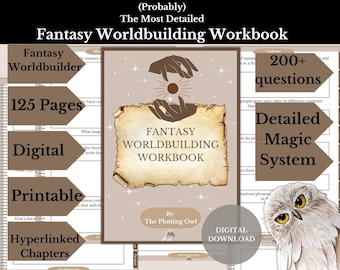 Digital Or Printable Fantasy Worldbuilding Workbook Magic System Guide Novel Planner Book Planning Writers Authors Template Creative Writing