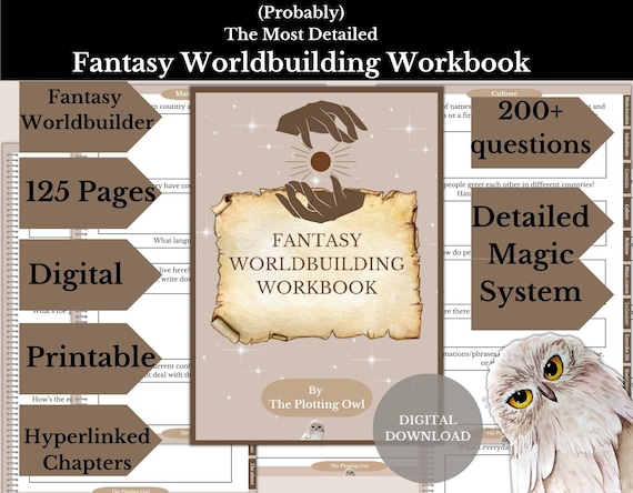 Digital Or Printable Fantasy Worldbuilding Workbook Magic System Guide Novel Planner Book Planning Writers Authors Template Creative Writing