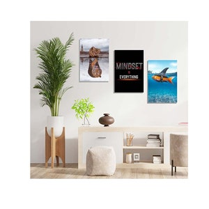 MINDSET IS EVERYTHING - Motivational Office Wall Art - Inspirational Mindset Wall Art for Home Gym and Office Wall Decor Set of 3 image 3