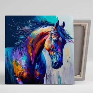 Horse Wall Decor, Canvas Or  Poster ,Colorful Horse Wall Art, Horse Wall Hanging Modern Decor