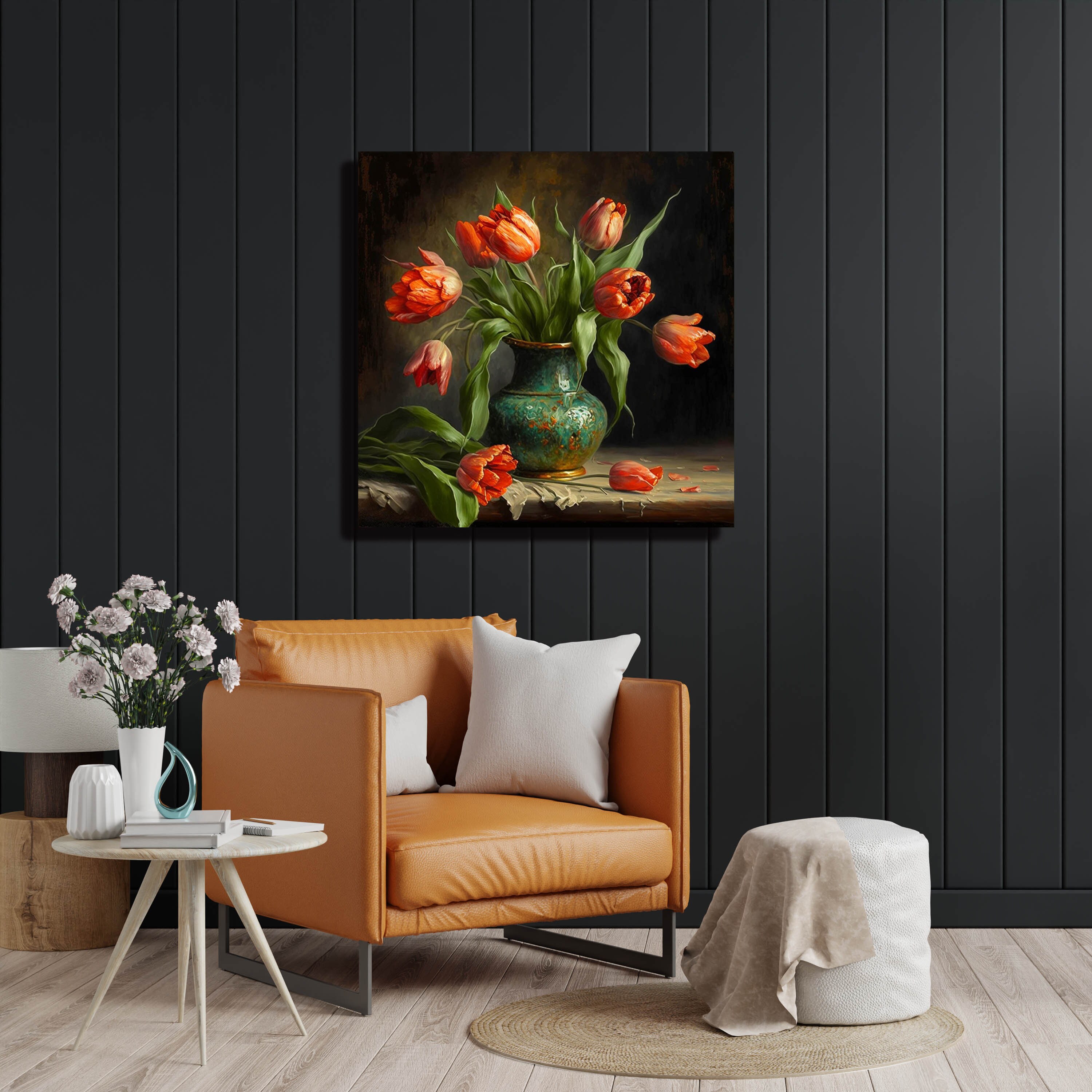 Tulip Flower Wall Art ,canvas or Poster, Floral Wall Decor, Pink Tulip ...
