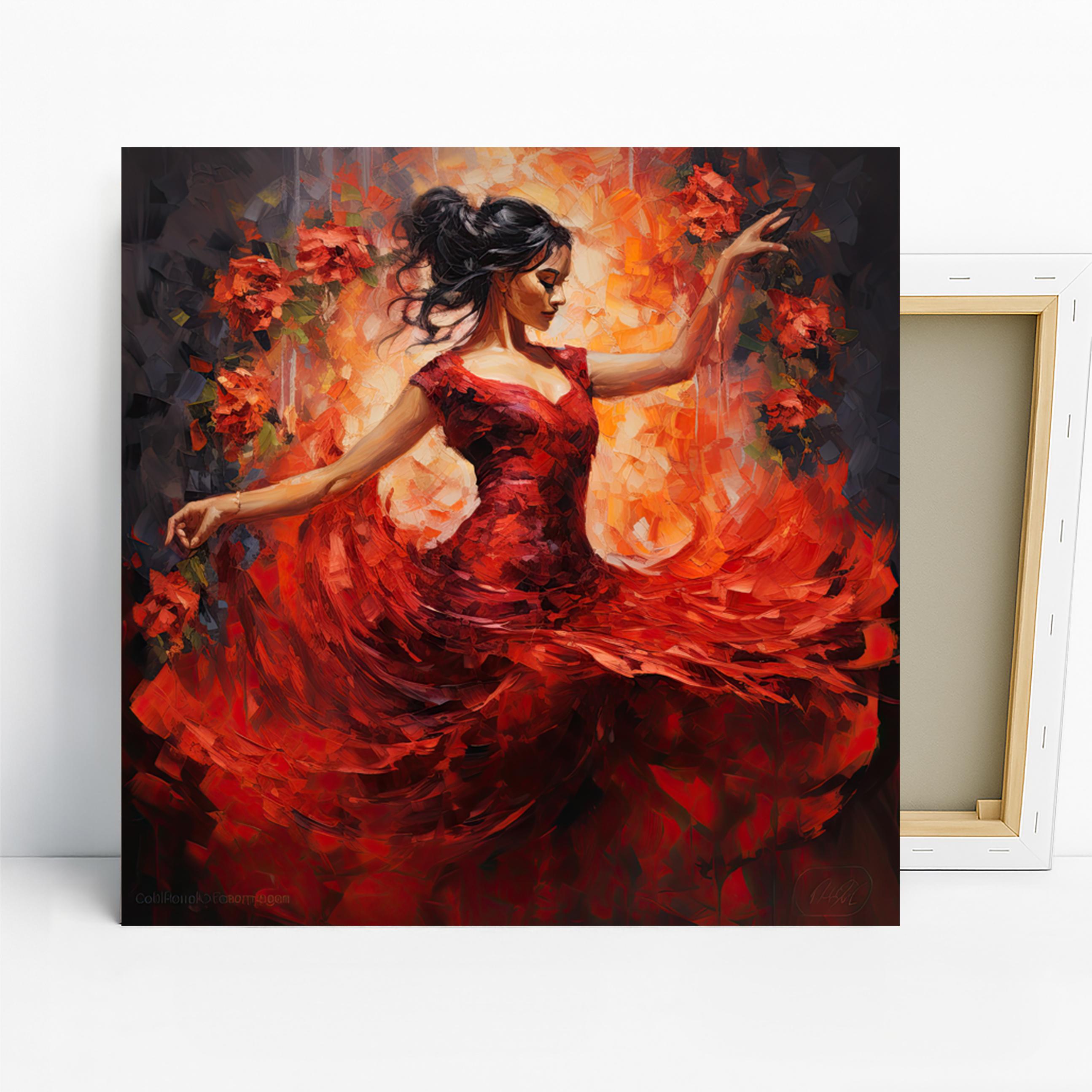 Passionate Dancer Red Art, Poster or Canvas, Impressionism Glam