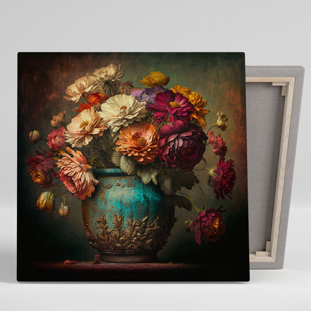 Flower Vase Wall Art Canvas or Poster Flower Vase Wall Etsy