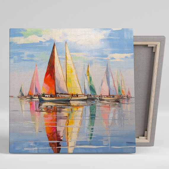 Sailing Boat Wall Art, Canvas Or Poster, Seascape Art, Ocean Art, Living Room Decor, Home Decor, Modern Wall Decor, Bedroom Decor, Kid Decor
