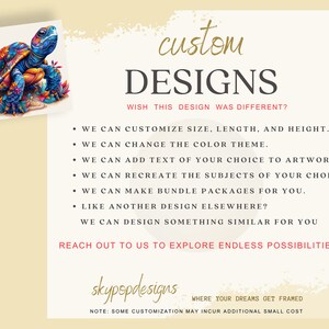 Kaleidoscopic Sea Turtle Art, Canvas or Poster, Whimsical Bohemian Decor, Living Room Bedroom Office Children's Room Wall Art, Multicolor image 10