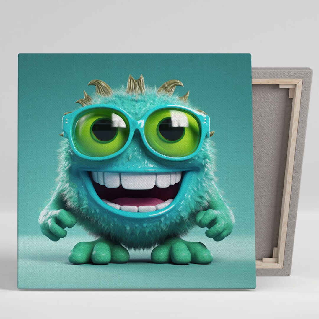 Monster Wall Art Canvas or Poster Kids Decor Home Decor Etsy