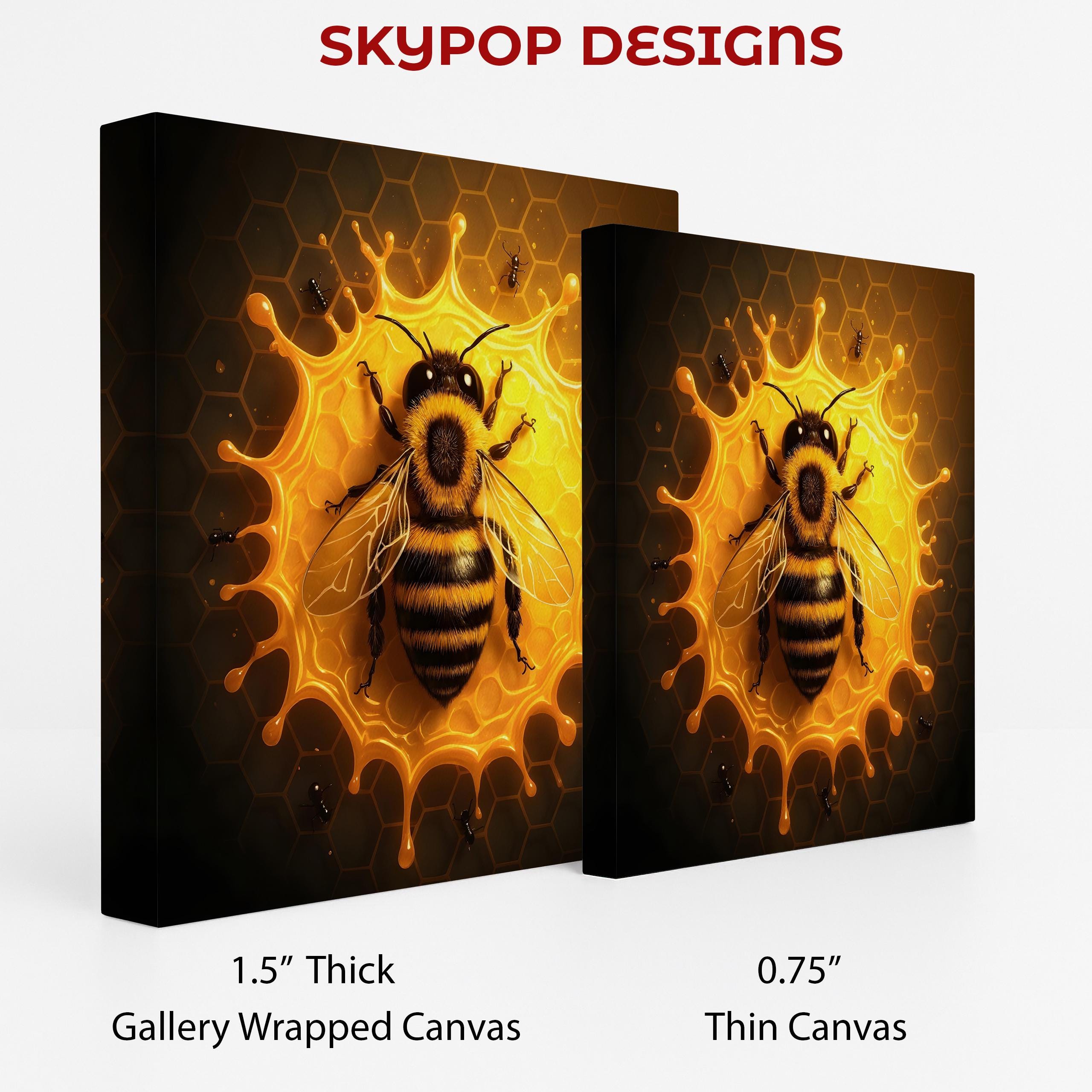 Bee Honeycomb Art, Poster or Canvas, Contemporary Boho Decor