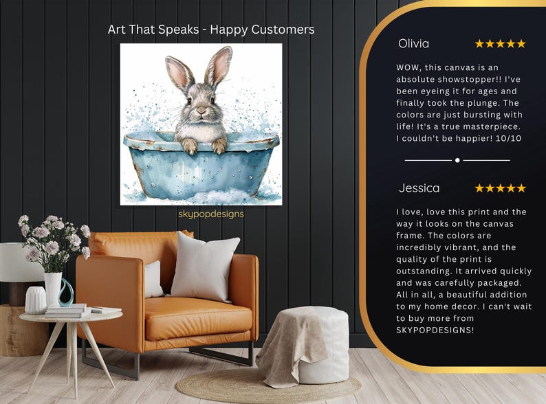 Bunny Art, Canvas or Poster, Whimsical Farmhouse Decor, Nursery ...