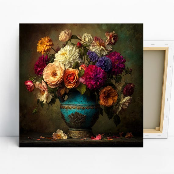 Vase of Flowers Colorful Poster, Vase of Flowers Poster Print
