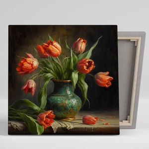 Tulip Flower Wall Art ,Canvas Or Poster, Floral Wall Decor, Pink Tulip, Flower Canvas, Home Decor, Spring Floral, Bedroom Wall Art