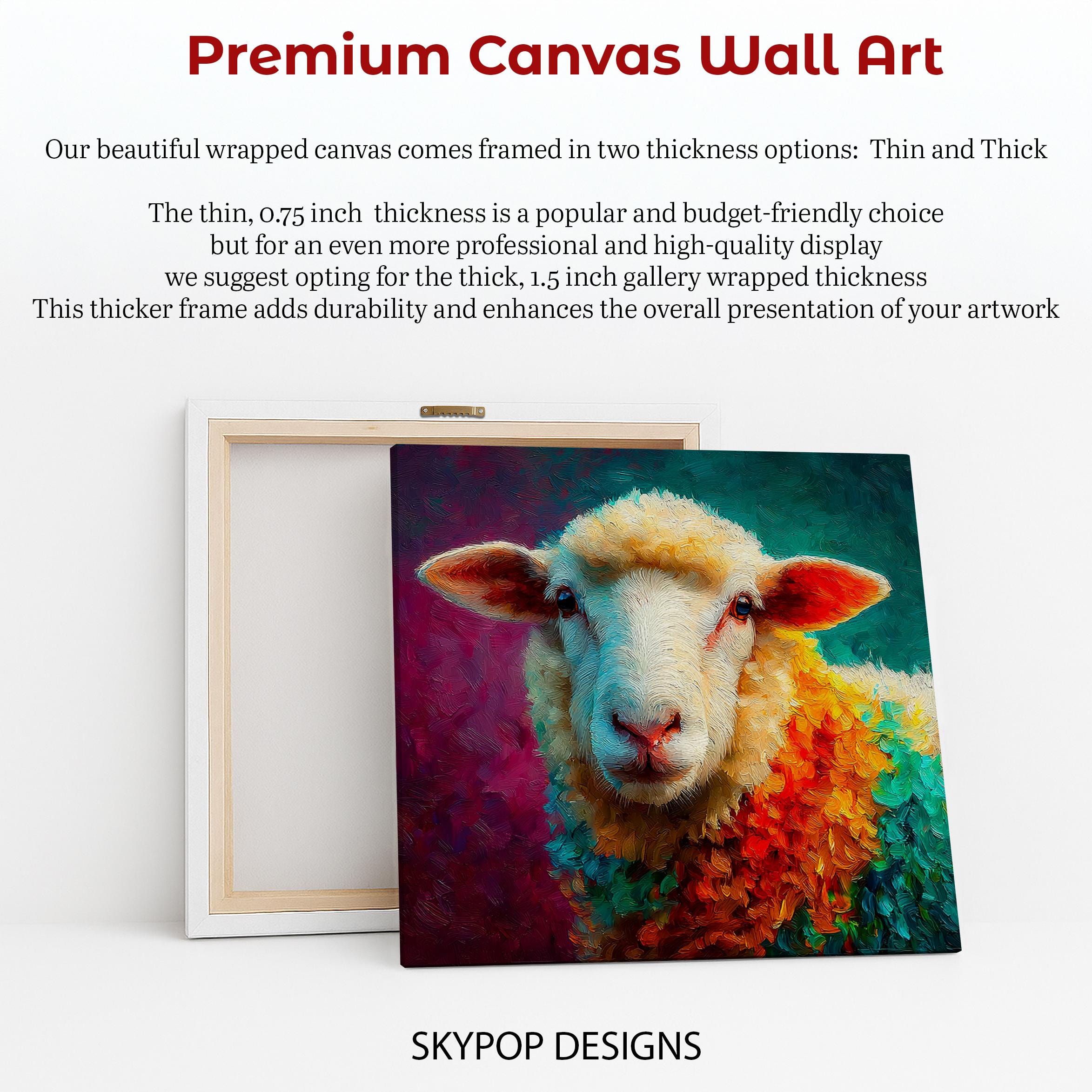 Sheep Art, Poster or Canvas, Abstract Bohemian Decor, Living Room