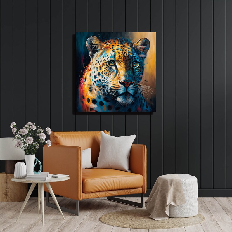 Leopard Wall Art, Canvas Or Poster, Leopard Wall Decor, Leopard Art, Leopard Wall Decor, Leopard Art Print, Wild Animal Wall Art image 6