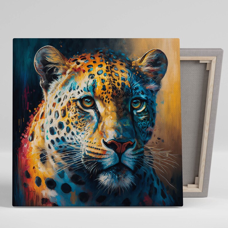 Leopard Wall Art, Canvas Or Poster, Leopard Wall Decor, Leopard Art, Leopard Wall Decor, Leopard Art Print, Wild Animal Wall Art image 1