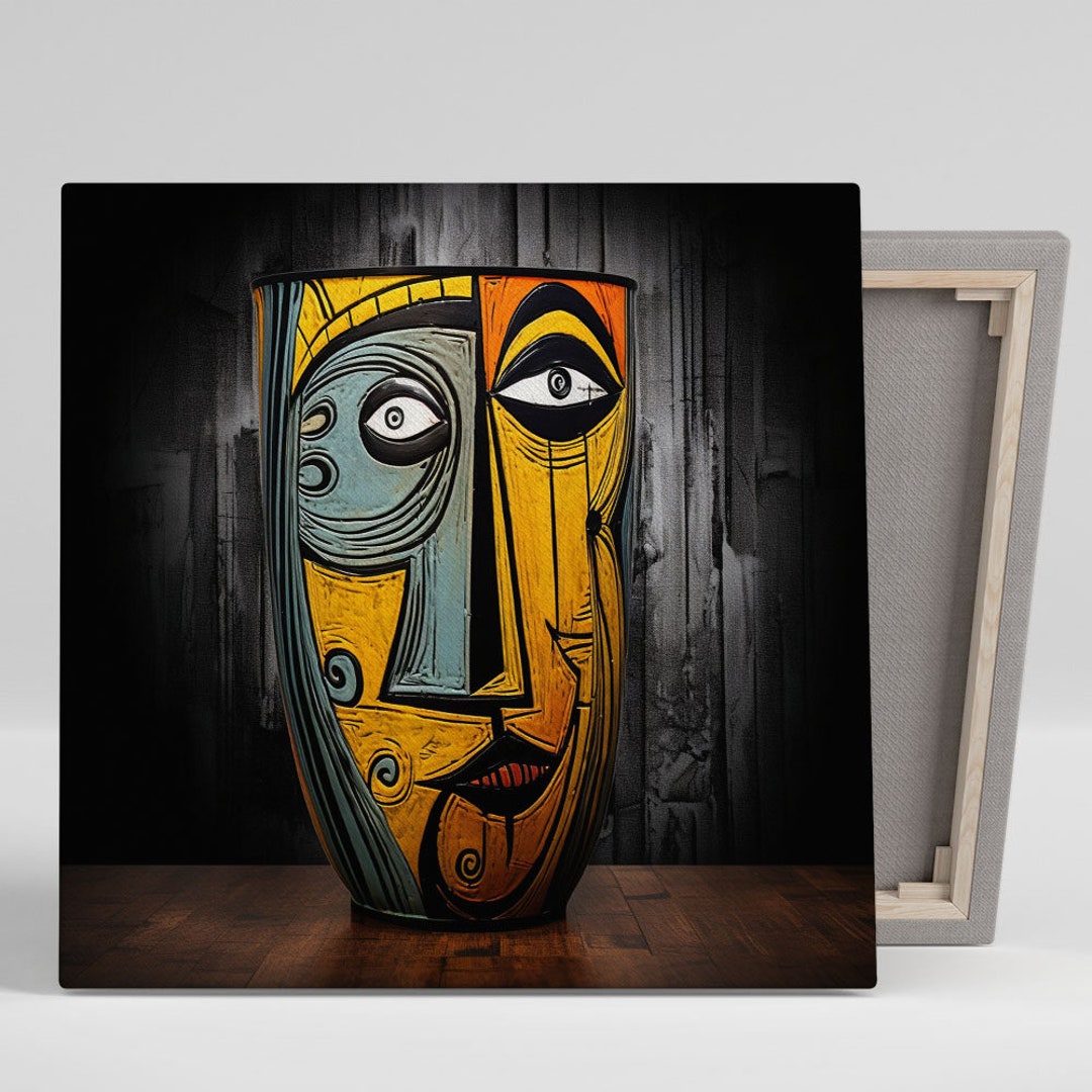 Abstract Face Wall Art, Canvas or Poster, Modern Wall Decor