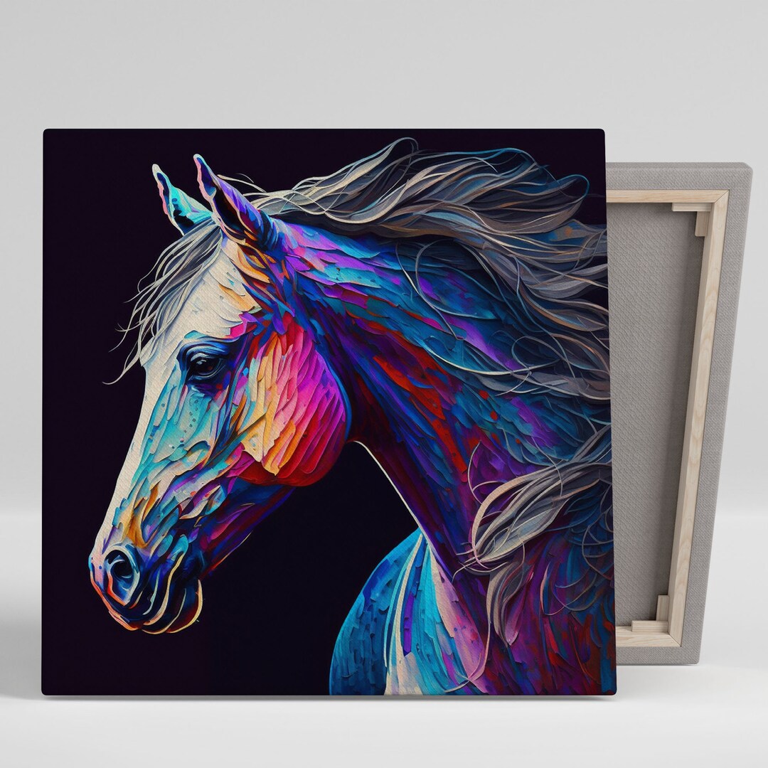 Colourful Horse Wall Art, Canvas or Poster, Horse Home Decor, Horse