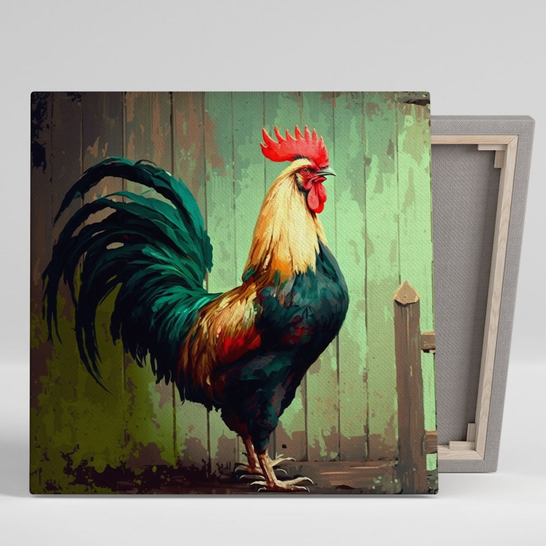 Rooster Wall Decor, Canvas or Poster, Farmhouse Wall Art, Rooster Decor