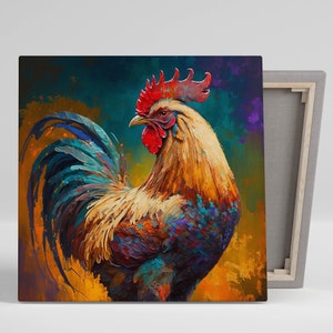 Rooster Wall Art, Canvas Or Poster, Wall Decor, Home Decor, Farmhouse Decor, Kitchen Decor, Rustic Decor, Rooster Wall Decor, Home Decor