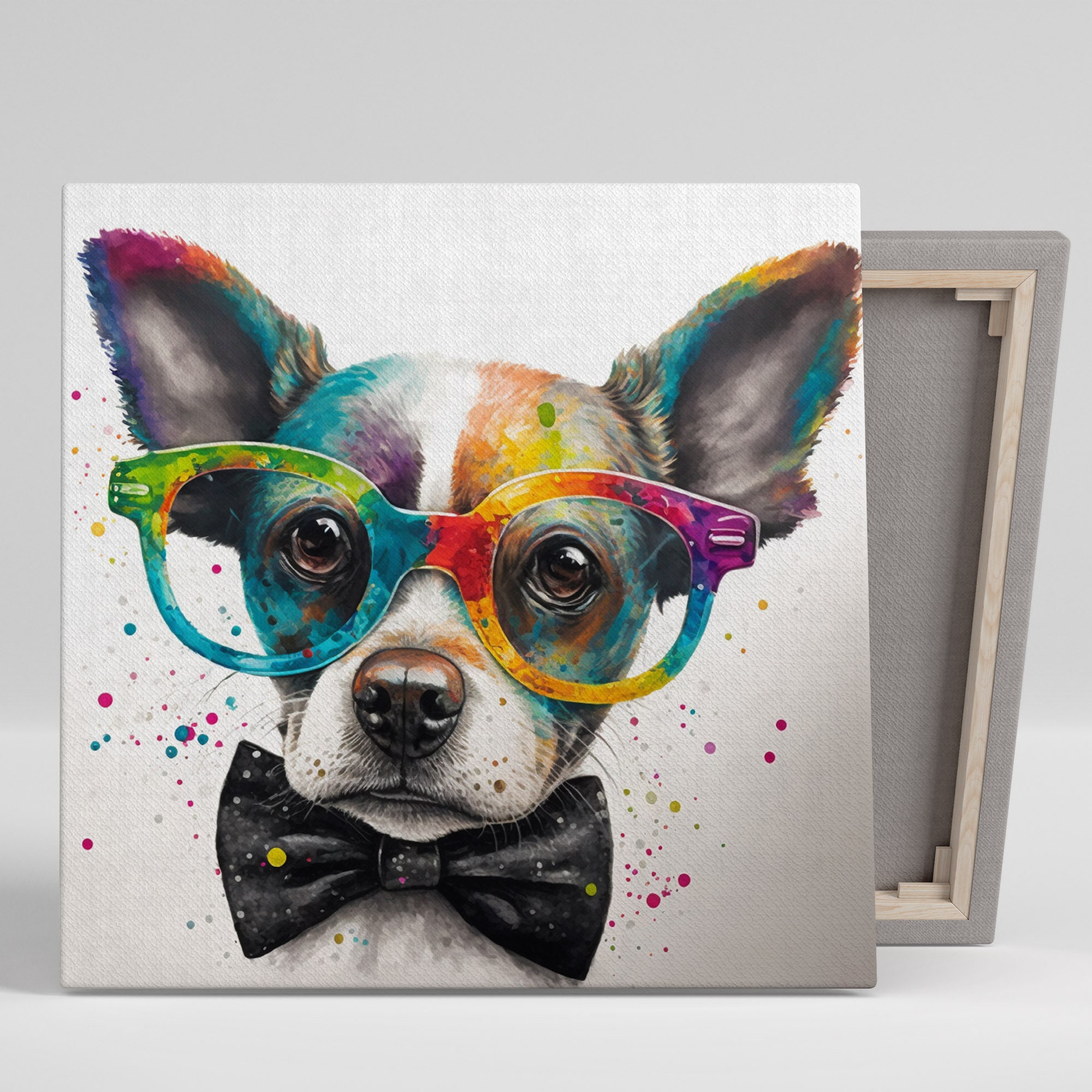 Dog in Glasses Canvas or Poster Dog With Glasses cute Dogs wall Art Home Decor Dog Art Intelligent Dogs Animal Art Etsy UK