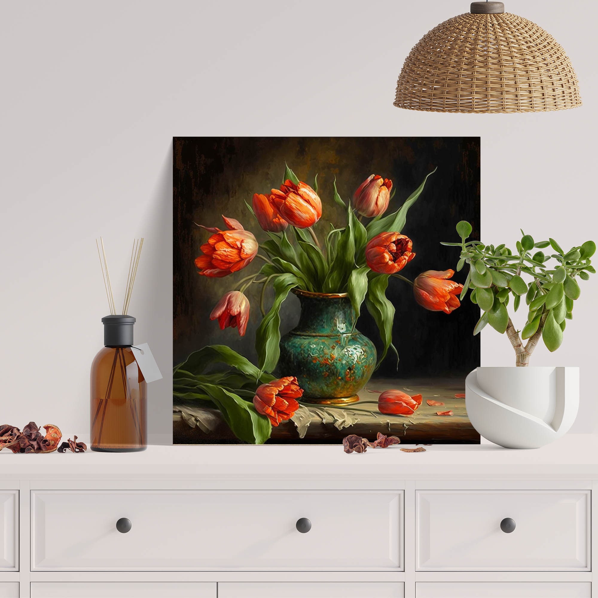 Tulip Flower Wall Art ,canvas or Poster, Floral Wall Decor, Pink Tulip ...