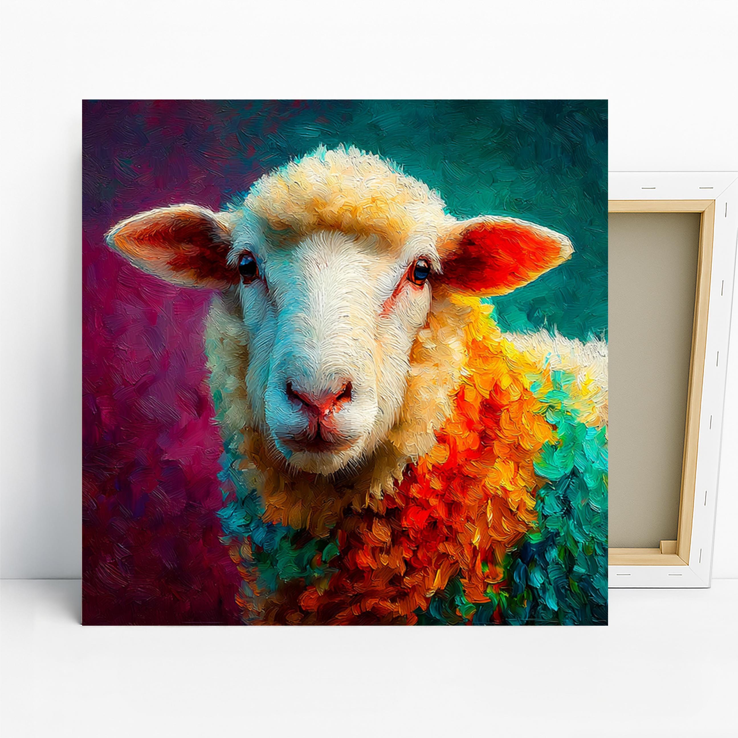 Sheep Art, Poster or Canvas, Abstract Bohemian Decor, Living Room