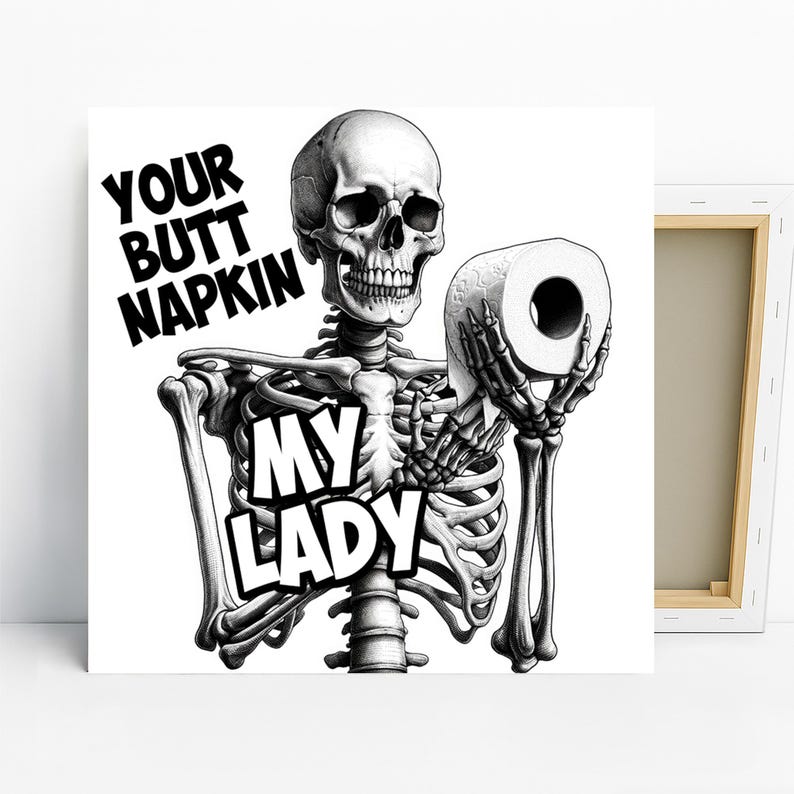Skeleton Art, Canvas or Poster, Graffiti Pop Art Decor, Living Room Game Room Office Bathroom Wall Art, Black and White afbeelding 1