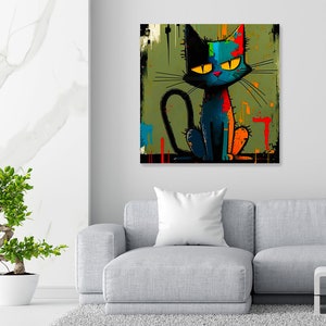 Graffiti Cat Attitude Art, Canvas or Poster, Street Pop Contemporary ...