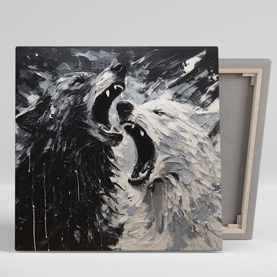 Howling Wolf Wall Art, Canvas Or Poster, Wildlife Wall Art, Safari Decor, Modern Wall Art, Living Room Decor, Room Decor, Animal Decor